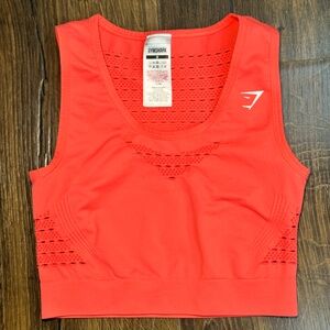 Gymshark Coral Red Seamless Sports Crop Top